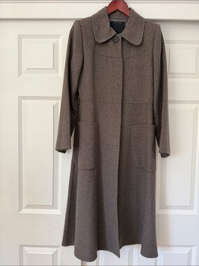 Marc Jacobs Women’s Taupe Long Knit Dress Coat
